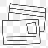 Png simple ID card doodle icon, transparent background