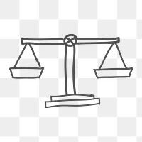 Png outline equality doodle icon, transparent background