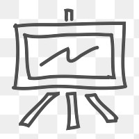 Png outline business presentation doodle design element, transparent background