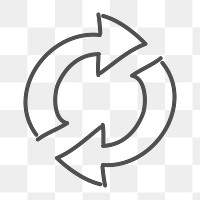 Png simple refresh doodle icon, transparent background