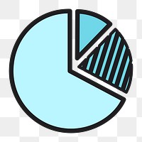 Pie chart icon png, business graph illustration on  transparent background 