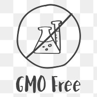 Png GMO free icon element, transparent background