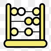 Abacus icon png, stationery illustration on  transparent background 
