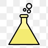 Chemical flask icon png,  transparent background 