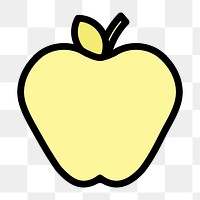 Apple icon png, fruit illustration on  transparent background 