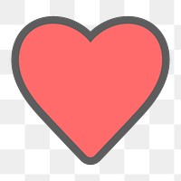 Heart icon png ticker,  transparent background 