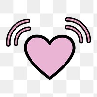 Heart icon png, valentine's illustration on  transparent background 