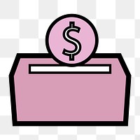 Donation box icon png,  transparent background 
