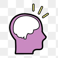 Brainstorm ideas icon png, human avatar illustration on transparent background 