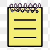 Notepad icon png,  transparent background 
