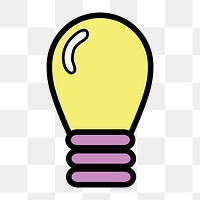 Light bulb icon png, creative ideas illustration on  transparent background 