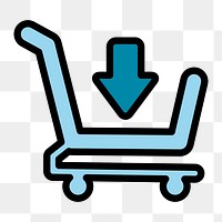 Png add to cart icon, online shopping illustration on transparent background