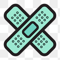 X shape bandage icon png, transparent background 