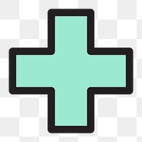 Medical cross symbol icon png, healthcare graphic on  transparent background 