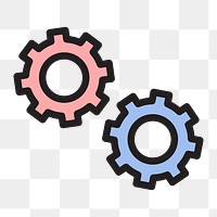 Gear icon png,  transparent background 