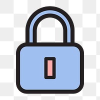 Padlock icon png, security illustration on transparent background 