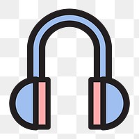 Headphone icon png, transparent background 
