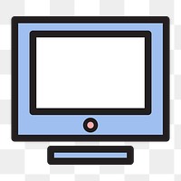 Computer monitor icon png, cute illustration on  transparent background 