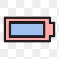 Battery full icon png, transparent background 