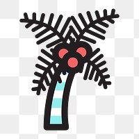 Coconut tree icon png,  transparent background 