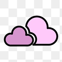 Cloud storage icon png, transparent background 