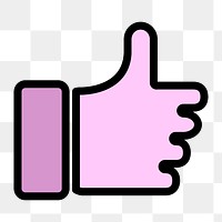 Thumbs up icon png, hand gesture illustration on  transparent background 