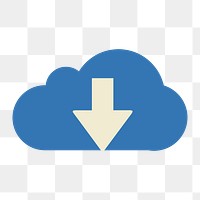 Cloud download icon png,  transparent background 