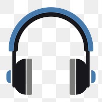 Headphones icon png, transparent background 