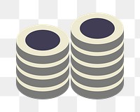 Coins png icon, transparent background