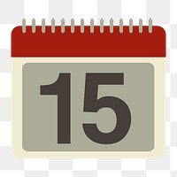 Calendar icon png, graphic illustration on  transparent background 