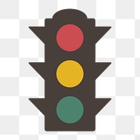 Traffic lights icon png,  transparent background 