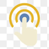 Fingerprint scan icon png, hand gesture illustration on  transparent background 