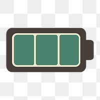 Battery full icon png, transparent background 