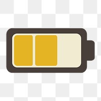 Half battery icon png,  transparent background 