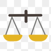 Shaker scales icon png, law concept illustration on  transparent background 