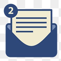 Mail icon png, black design on  transparent background 