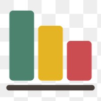 Bar chart icon png, data analysis graph Illustration on  transparent background 