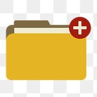 Add folder icon png,  transparent background 