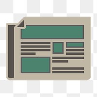 Newspaper icon png,  transparent background 