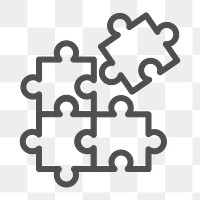 Jigsaw icon png, business solution illustration on transparent background