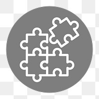 Png jigsaw icon element, transparent background