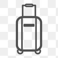 Luggage icon png, travel bag illustration on  transparent background 