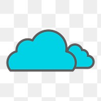 Blue cloud icon png,  transparent background 