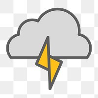 Thundercloud icon png,  transparent background 