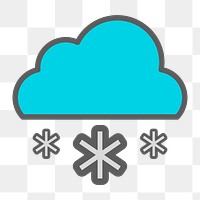 Snowing icon png cloud, weather forecast illustration on  transparent background 