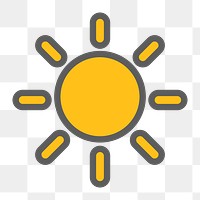 Sunny icon png weather forecast icon,  transparent background 