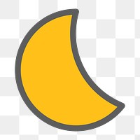 Crescent moon icon png cute weather, transparent background 