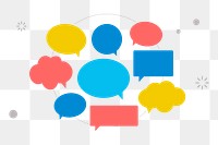 Png speech bubbles element, transparent background