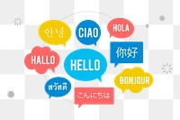 Png language learning element, transparent background