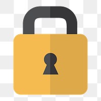 Padlock icon png, security illustration on transparent background 